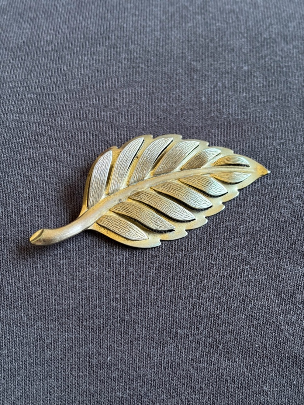 Gold Leaf Brooch - Vintage Leaf Pin